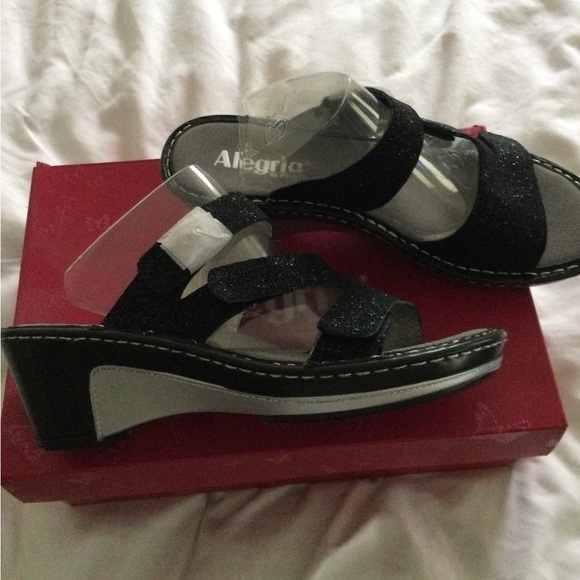 Alegria black glitteroti sandals NIB 38 gorgeous! 7.5 - 8 - Picture 3 of 6